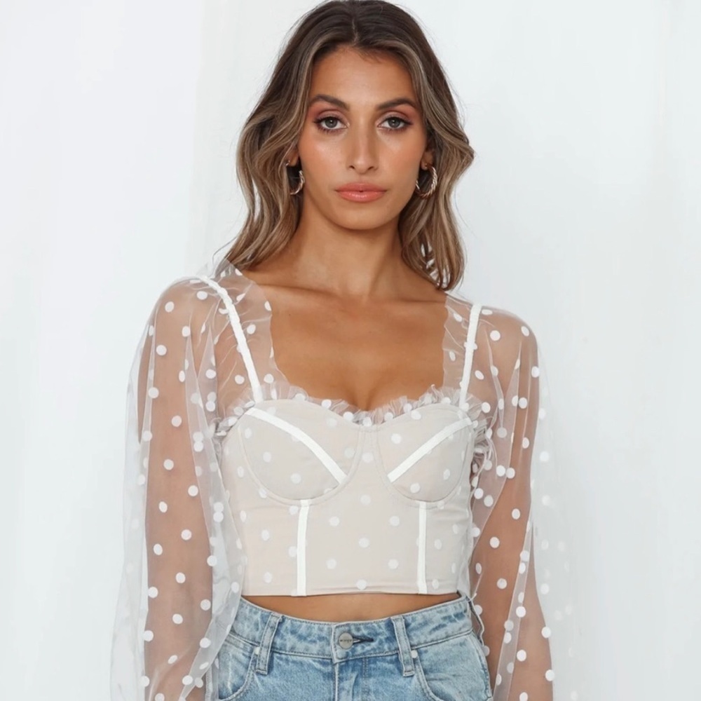 Hello Molly Malibu Sunset Top White/Beige